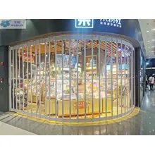 Porta dobrável de cristal transparente comercial